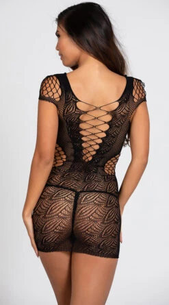 Corset Front Fishnet Mini Dress 9 Corset Front Fishnet Mini Dress -Forplay Shop BA 3126 BLACK 11 PS01242019