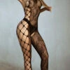 One Shoulder Fishnet Bodystocking