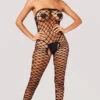 Fence Net Crotchless Bodystocking -Forplay Shop BH 69381SD NET CROTCHLESS BODYSTOCKING BLACK 3454