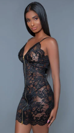 Be Wicked Blaire Zipper Chemise -Forplay Shop BW 2019 side 2021FEB27467