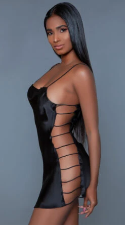 Be Wicked Brooklyn Satin Slip -Forplay Shop BW 2030 side 2021FEB27467