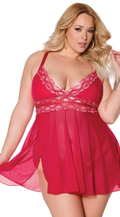 Coquette Plus Size Madly In Love With You Babydoll Set