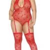 Dreamgirl Plus Size Heart For You Bodystocking 1 Dreamgirl Plus Size Heart For You Bodystocking -Forplay Shop DG 0412X Lipstick Red F 2022OCTOBER50934