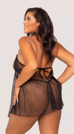 Dreamgirl Plus Size Thorn Or A Rose Babydoll Set -Forplay Shop DG 11845X BLACK YANDY PDP PS10052022 79