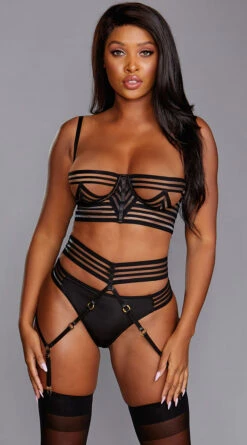 Dreamgirl Stripe A Pose Bra Set
