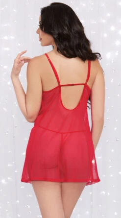 Dreamgirl Stay Cozy Chemise And Robe Set -Forplay Shop DG 12239 Rouge Back 2021JUL34818