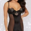 Dreamgirl Putting On The Glitz Chemise -Forplay Shop DG 12375 Black Front 2021JUL34818