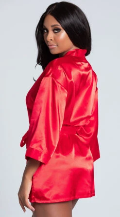 Dreamgirl Charmeuse Babydoll And Robe Set -Forplay Shop DG 3717 RED PS11062019 12