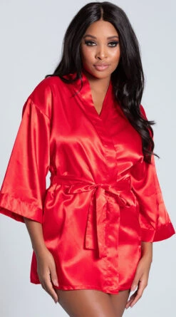 Dreamgirl Charmeuse Babydoll And Robe Set -Forplay Shop DG 3717 RED PS11062019 8