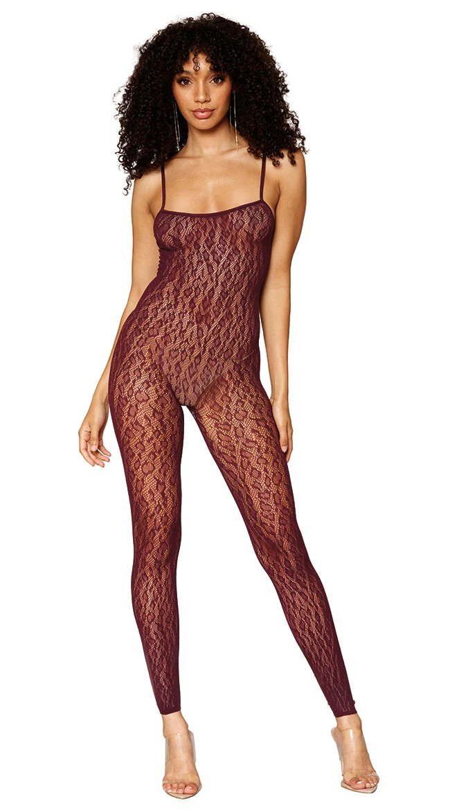 Dreamgirl Burgundy Leopard Bodystocking Set 5 Dreamgirl Burgundy Leopard Bodystocking Set - Image 3
