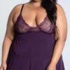 Plus Size Promise To Be True Babydoll Set -Forplay Shop EC 39517X PURPLE 1 PS12212020
