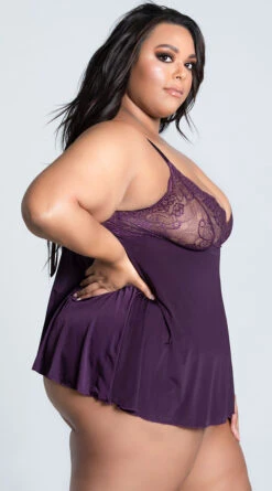 Plus Size Promise To Be True Babydoll Set -Forplay Shop EC 39517X PURPLE 6 PS12212020