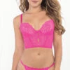 Colorful Daydreams Corset Set -Forplay Shop EC 72197 NEON PINK FS