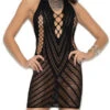 Black Crochet Halter Dress -Forplay Shop EM 1371 f 2017JulyCollection