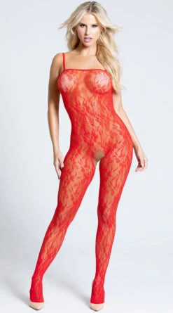 Rose Lace Bodystocking -Forplay Shop EM 1610 RED PS06132019 2