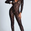 Long Sleeve Lace Bodystocking -Forplay Shop EM 8503 BLACK PS06062019 3