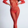Deep V Fishnet Bodystocking 1 Deep V Fishnet Bodystocking -Forplay Shop EM 8509 RED PS06062019 3