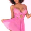 Romantic Sunset Babydoll Set -Forplay Shop ES 7480 Sunset Pink Front 2023APRIL