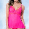 Hot Pink Vision Babydoll Set -Forplay Shop ES 7484 Hot Pink Front 2023APRIL