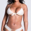 Lace Bra And Panty With Gold Trim -Forplay Shop ES 8134 WHITE 1 PS01182021