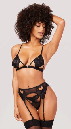 Love Lace Bralette And Garter Set