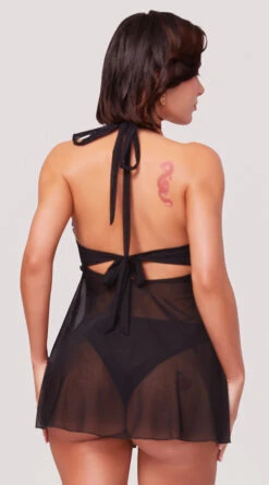 Yandy X Lana Rhoades Heart On Flyaway Babydoll Set -Forplay Shop EY LNA 0011 LANA FLAYAWAY BABYDOLL PANTY SET BLACK 5304