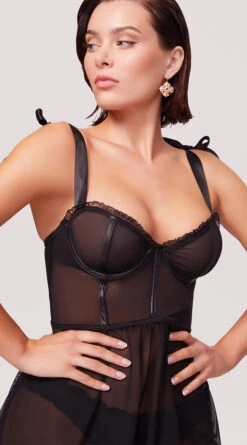 Yandy X Lana Rhoades Lust For You Babydoll Set -Forplay Shop EY LNA 0017 LANA BABYDOLL PANTY SET BLACK 5364