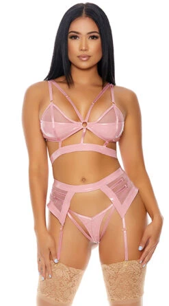Forplay Double Cuff Love Bra Set -Forplay Shop FP 771209 pink alt1 lg 2020DEC25638
