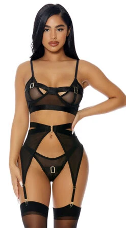 Forplay Kiss Of Gold Lingerie Set