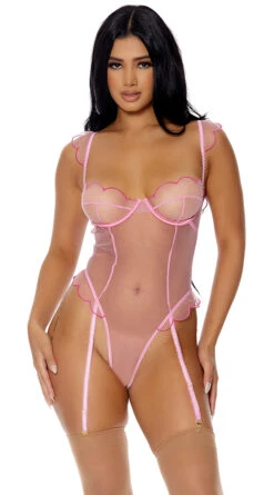 Forplay Sheer Seduction Pink Teddy