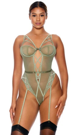 Forplay Cross My Heart Teddy -Forplay Shop FP 773012 sage alt1 lg 2023MAY