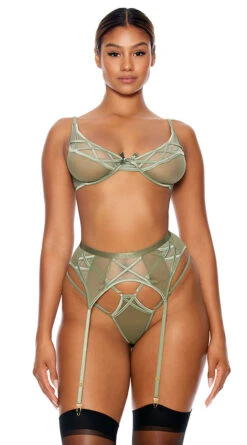 Forplay Kiss Cross Bra Set -Forplay Shop FP 773015 sage alt1 lg 2023MAY