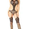 Fishnet Flower Bodystocking -Forplay Shop GL 37539 BLAC F 2019APR16565