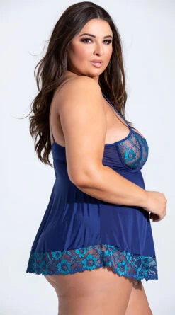 Plus Size Floral Frenzy Babydoll Set -Forplay Shop IL 8258X 5 YANDY PS03242021