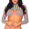 LEG AVENUE 3 PC Rainbow Fishnet Bikini Set 2 LEG AVENUE 3 PC Rainbow Fishnet Bikini Set -Forplay Shop LA 81580 001 101