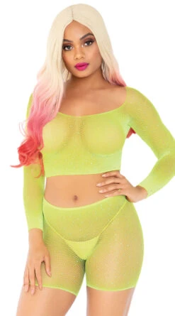 LEG AVENUE Rhinestone Ready Biker Short Set -Forplay Shop LA 81608 05 033 2020FEB18808