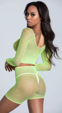 LEG AVENUE Rhinestone Ready Biker Short Set -Forplay Shop LA 81608 GREEN 7 PS07152020