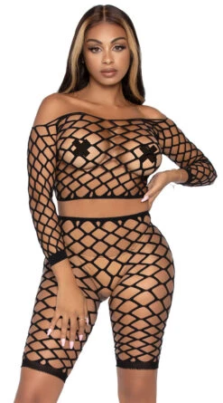 LEG AVENUE Net It Together Biker Short Set -Forplay Shop LA 81633 03 011 2021MAR28878