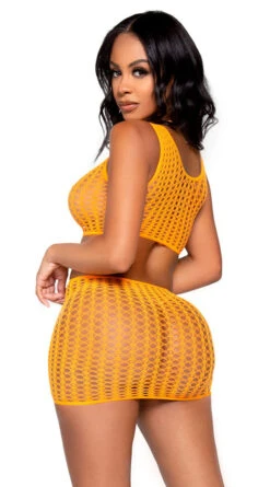 LEG AVENUE Neon Crochet Crop Top And Skirt Set -Forplay Shop LA 81651 02 030 2022APR47820