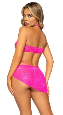 LEG AVENUE Sparkling Rhinestone Bra And Skirt Set -Forplay Shop LA 81652 002 029 2022APR47820