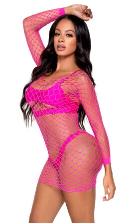 LEG AVENUE Long Sleeve Fence Net Mini Dress 13 LEG AVENUE Long Sleeve Fence Net Mini Dress -Forplay Shop LA 86128 004 029 2022APR47820