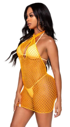 LEG AVENUE Woven Net Twisted Mini Dress -Forplay Shop LA 86130 004 030 2022APR47820