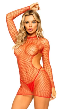 LEG AVENUE Cut-Out Long Sleeve Mini Dress -Forplay Shop LA 86132 006 003 2022APR47820