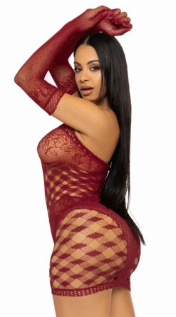 LEG AVENUE Netted Tube Dress And Gloves Set -Forplay Shop LA 86136 004 0362022SEPT53496