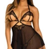 LEG AVENUE Look At It Cupless Babydoll Set 2 LEG AVENUE Look At It Cupless Babydoll Set -Forplay Shop LA 86141 006 101