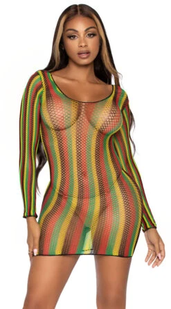 LEG AVENUE Striped Surrender Net Dress -Forplay Shop LA 86959 01 101 2021MAR28878