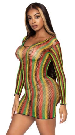 LEG AVENUE Striped Surrender Net Dress -Forplay Shop LA 86959 04 101 2021MAR28878