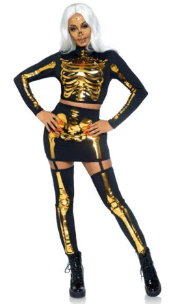 LEG AVENUE Golden Skeleton Costume
