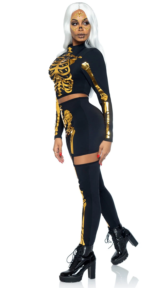 LEG AVENUE Golden Skeleton Costume 4 LEG AVENUE Golden Skeleton Costume - Image 2