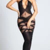 LEG AVENUE Opaque And Sheer Illusion Bodystocking -Forplay Shop LA 89152 BLACK PS08072019 1 Edit